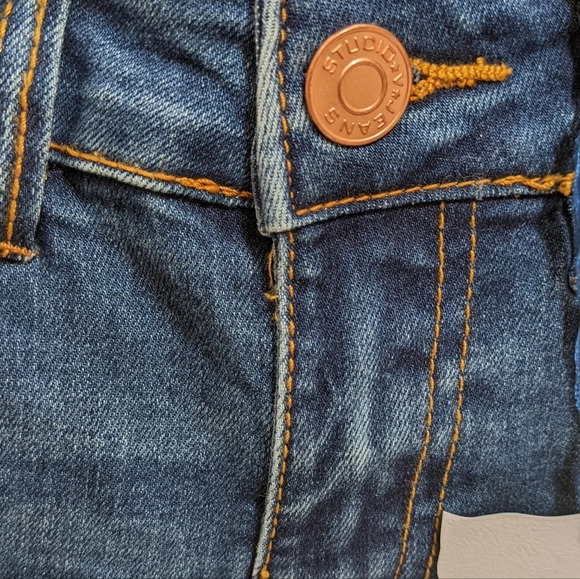 Girls Denim High Waisted Dark Washed Jeans - Picture 3 of 8